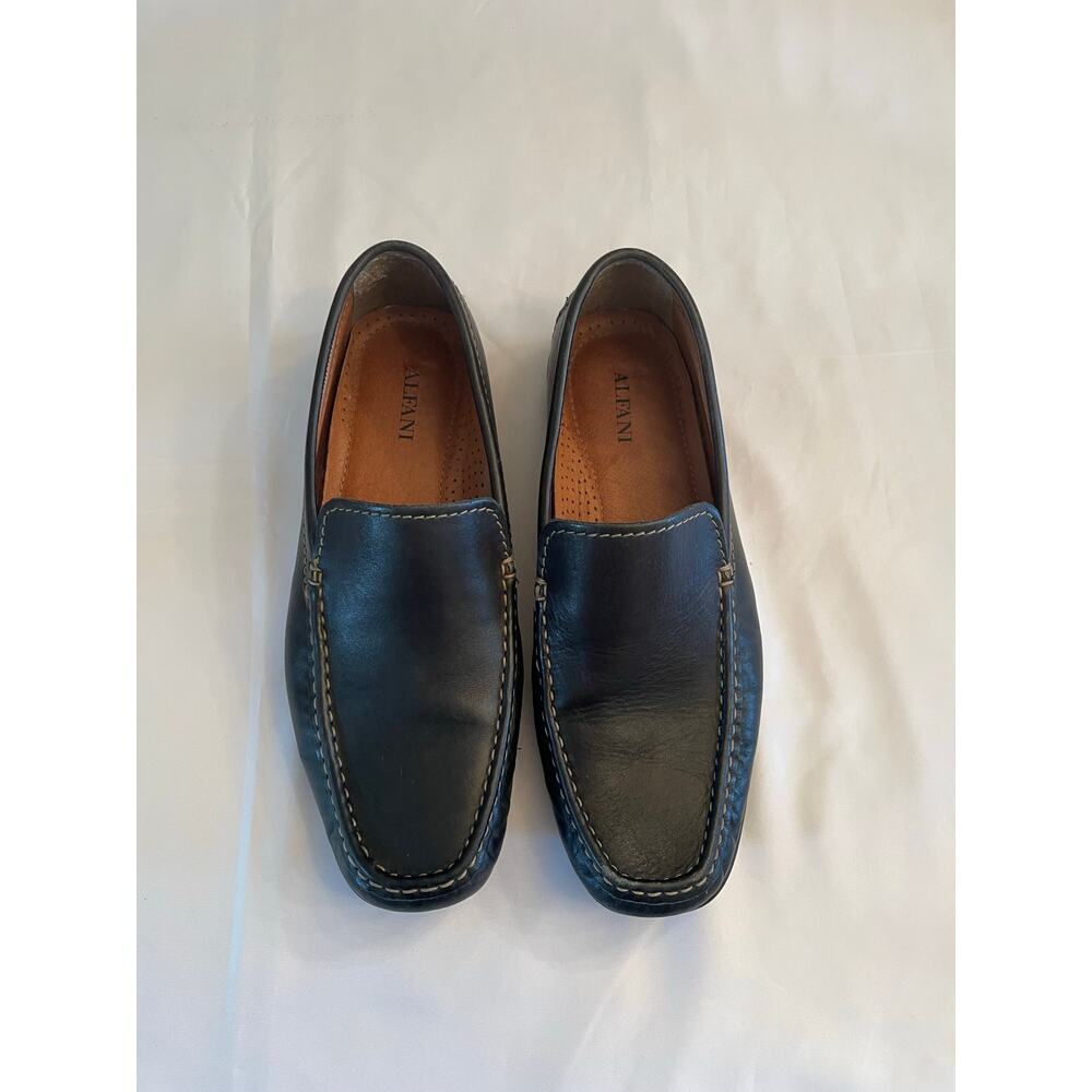 Alfani Men's Java Driving Black Leather Loafers Size‎ 9-1/2
